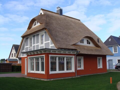 Fledermausgaube im Reetdach (Naturrohrdach) – Referenz 24