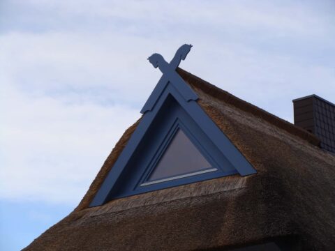 Fledermausgaube im Reetdach (Naturrohrdach) – Referenz 46