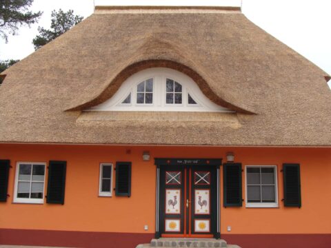 Fledermausgaube im Reetdach (Naturrohrdach) – Referenz 17