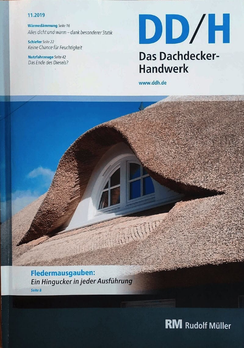 Fachartikel über Fledermausgauben in DDH – Das Dachdecker-Handwerk 11/2019 (PDF)